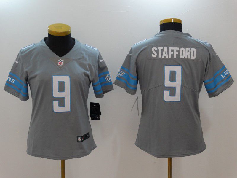 Women Detroit Lions #9 Stafford Grey Nike Vapor Untouchable Limited NFL Jerseys->women nfl jersey->Women Jersey